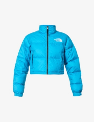 The North Face Nuptse Short Jacket In Acoustic Blue