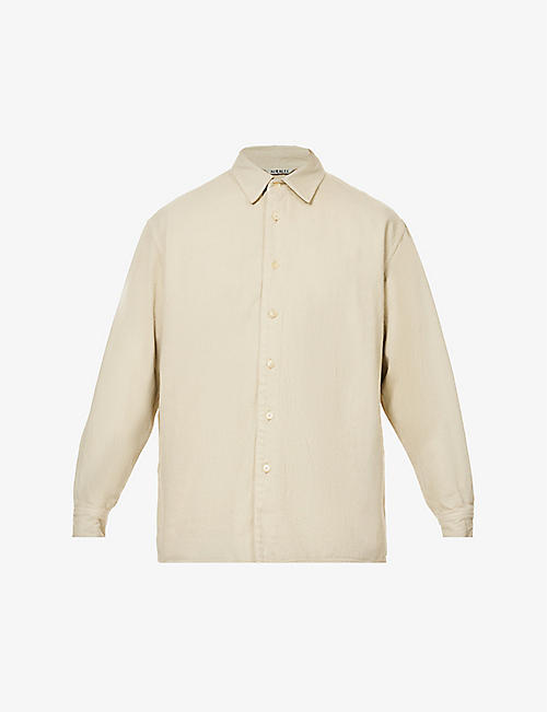 AURALEE: Spread-collar relaxed-fit cotton shirt