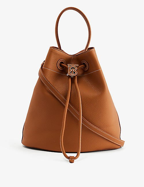 BURBERRY: TB small leather bucket bag