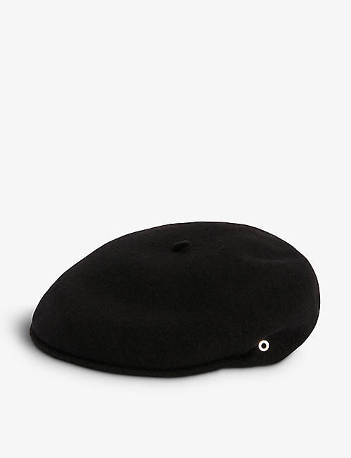 MARINE SERRE: Moon-embroidered wool beret