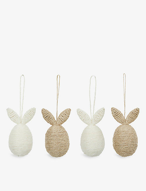 THE WHITE COMPANY: Mini bunny egg jute decorations pack of four