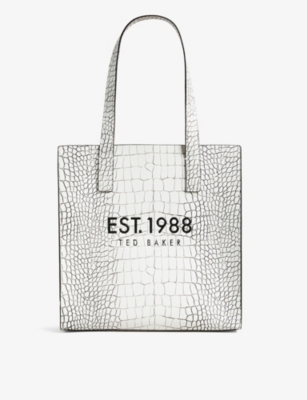 Ted Baker Lavinay Croc-embossed Branded Small Faux-leather Tote