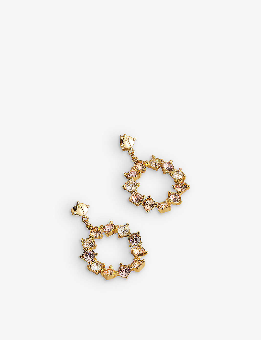 Ted Baker Womens Sh-pl-gold Crissty Crystal-embellished Brass Drop Earrings