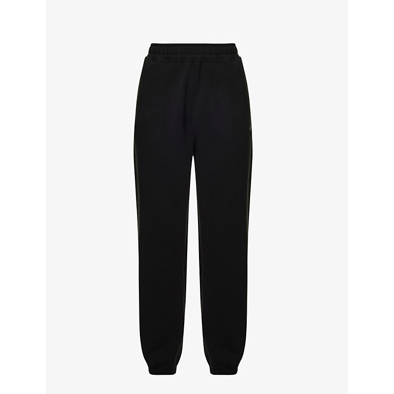 Stussy 8 Ball Brand-embroidered Relaxed-fit Cotton-blend Jogging Bottoms In Black