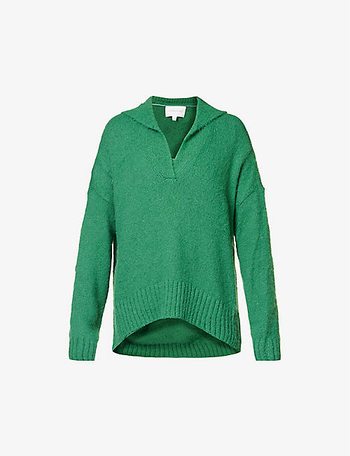 VIKTORIA & WOODS: Souvenir open-collar knitted jumper