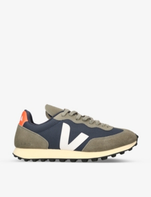 Shop Veja Men's Rio Branco Suede And Mesh Trainers In Green