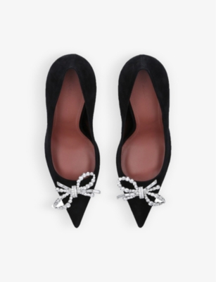 AMINA MUADDI Rosie crystal-embellished satin courts