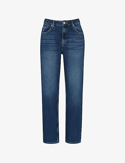 WHISTLES: Straight-leg low-rise faded jeans