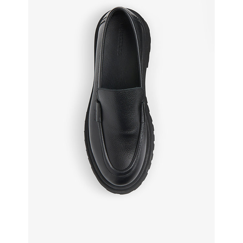 Shop Whistles Womens Black Aerton Platform Leather Loafers