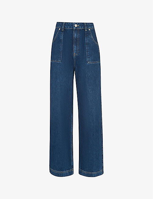 WHISTLES: Raya wide-leg high-rise jeans