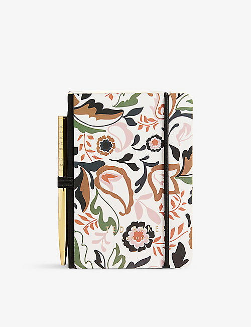 TED BAKER: Emiliea floral-print paper notebook and pen