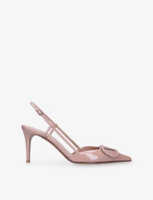 Valentino Garavani Womens Blush Vlogo Signature Patent-leather Courts Eur 38/5 Uk In Pink