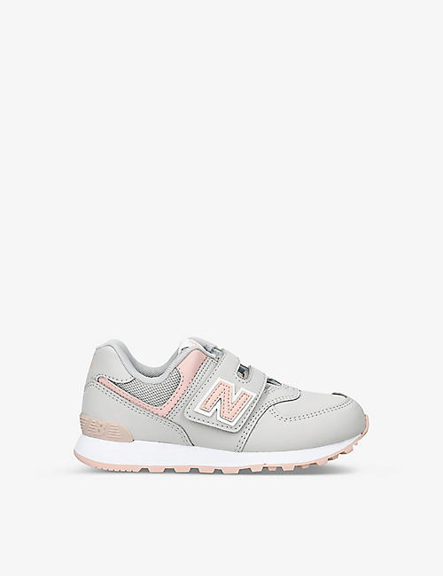 NEW BALANCE: 574 logo-embossed woven low-top trainers 6-8 years
