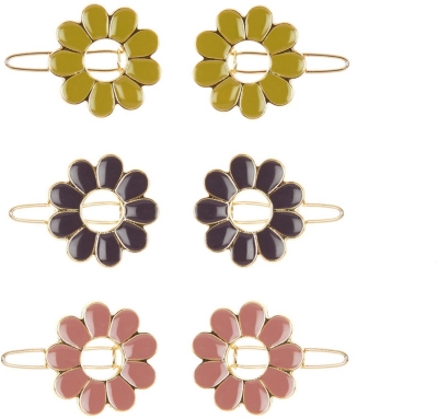 Mimi & Lula Kids' Flower Mini Enamel Hair Clips Pack Of Six In Multi
