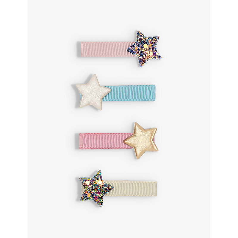 Mimi & Lula Kids' Star Bar Hair Clips Pack Of Four In Multi