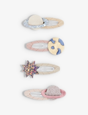 Mimi & Lula Kids' Planet-embellished Hair Clips Pack Of Four In Multi