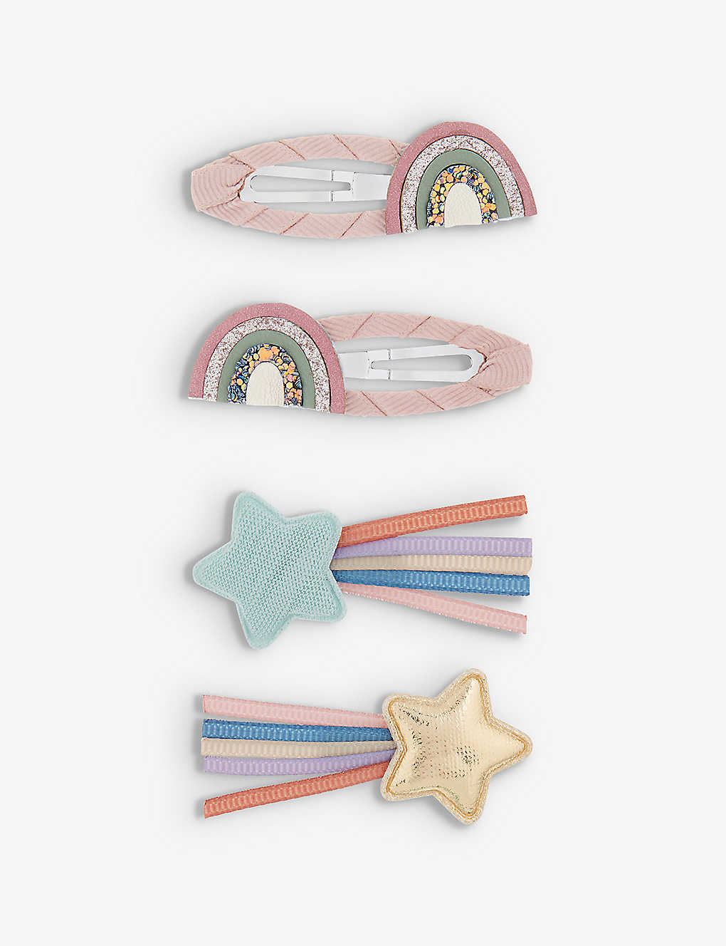 Mimi & Lula Kids' Over The Rainbow Hair Clips Pack Of Four In Multi