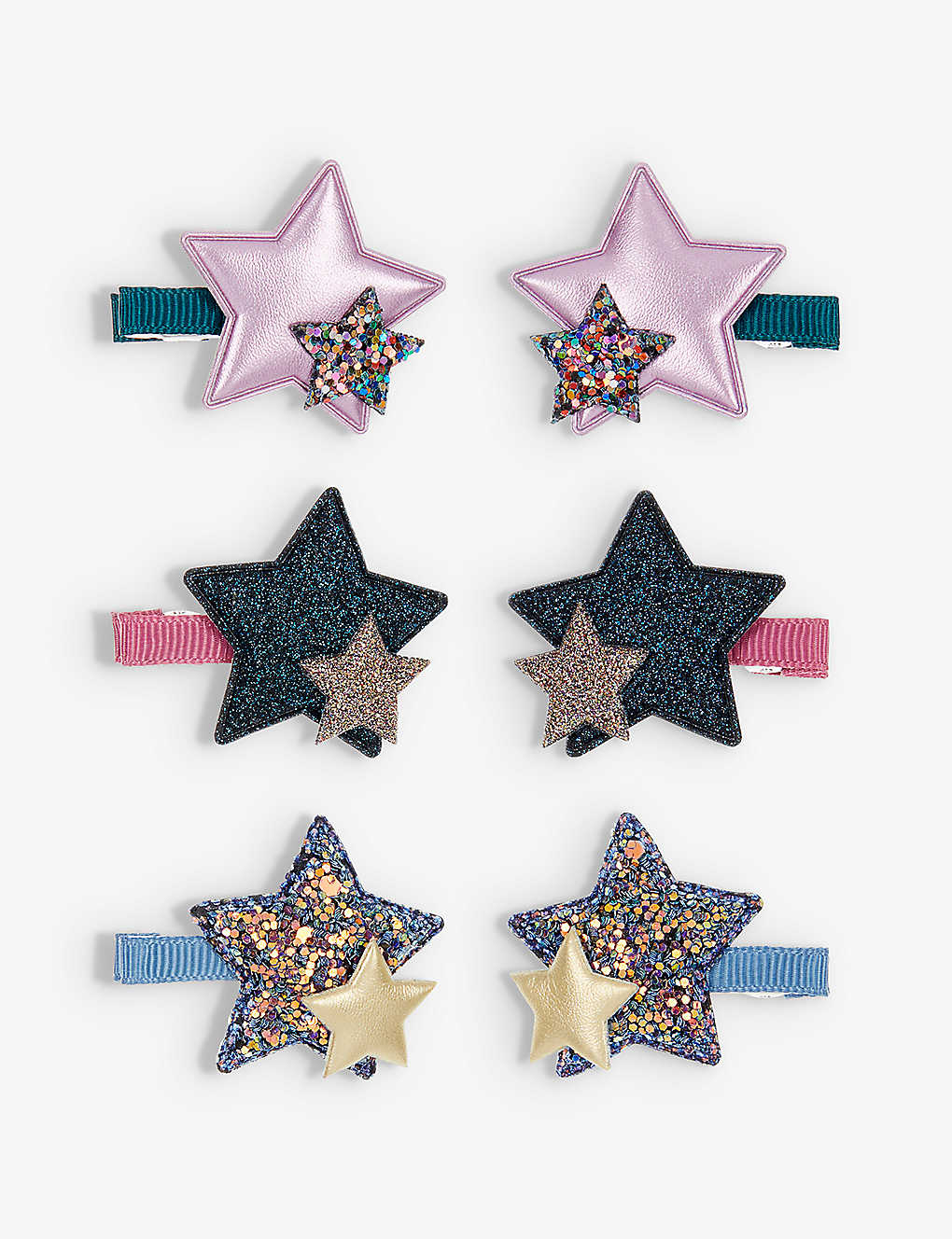 Mimi & Lula Kids' Hooray Star-embellished Hair Clips Pack Of Six In Multi