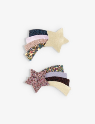 Mimi & Lula Kids' Wish Upon A Star Star-embellished Hair Clips Pack Of Two In Multi