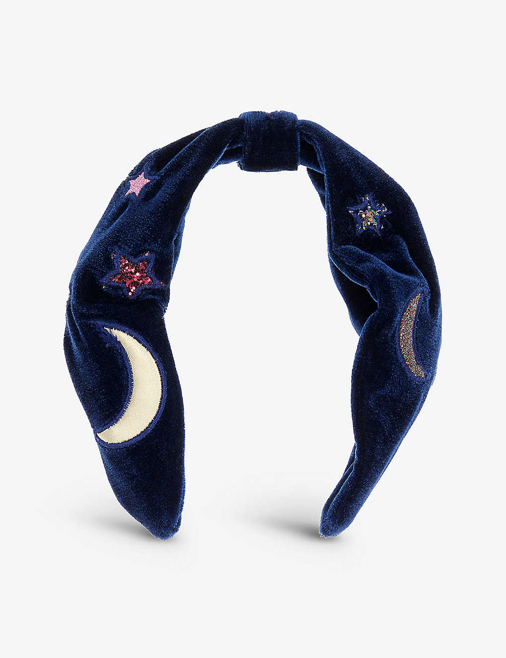 Mimi & Lula Kids' Bright Sky Star And Mood-embroidered Velvet Alice Band In Multi