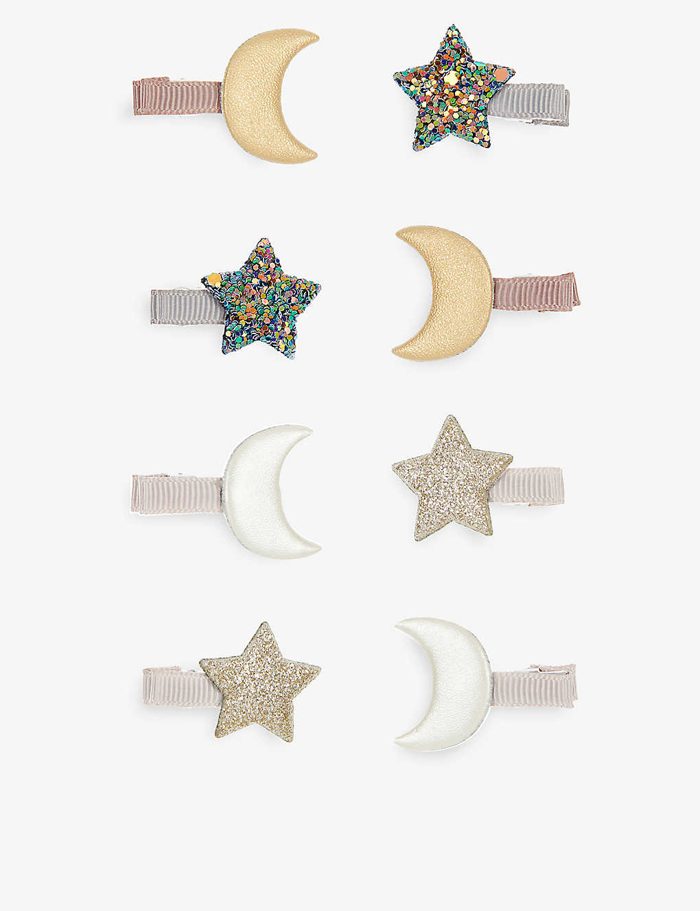 Mimi & Lula Kids' Star And Moon-embellished Mini Clips Pack Of Eight In Multi