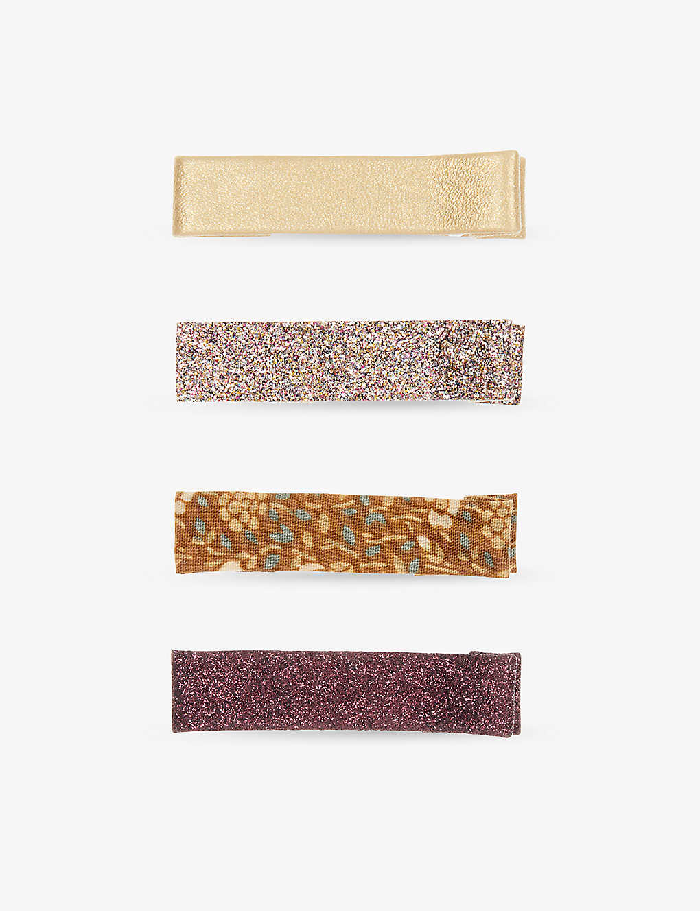 Mimi & Lula Kids' Eclectic Hygge Bar Hair Clips Pack Of Four In Multi