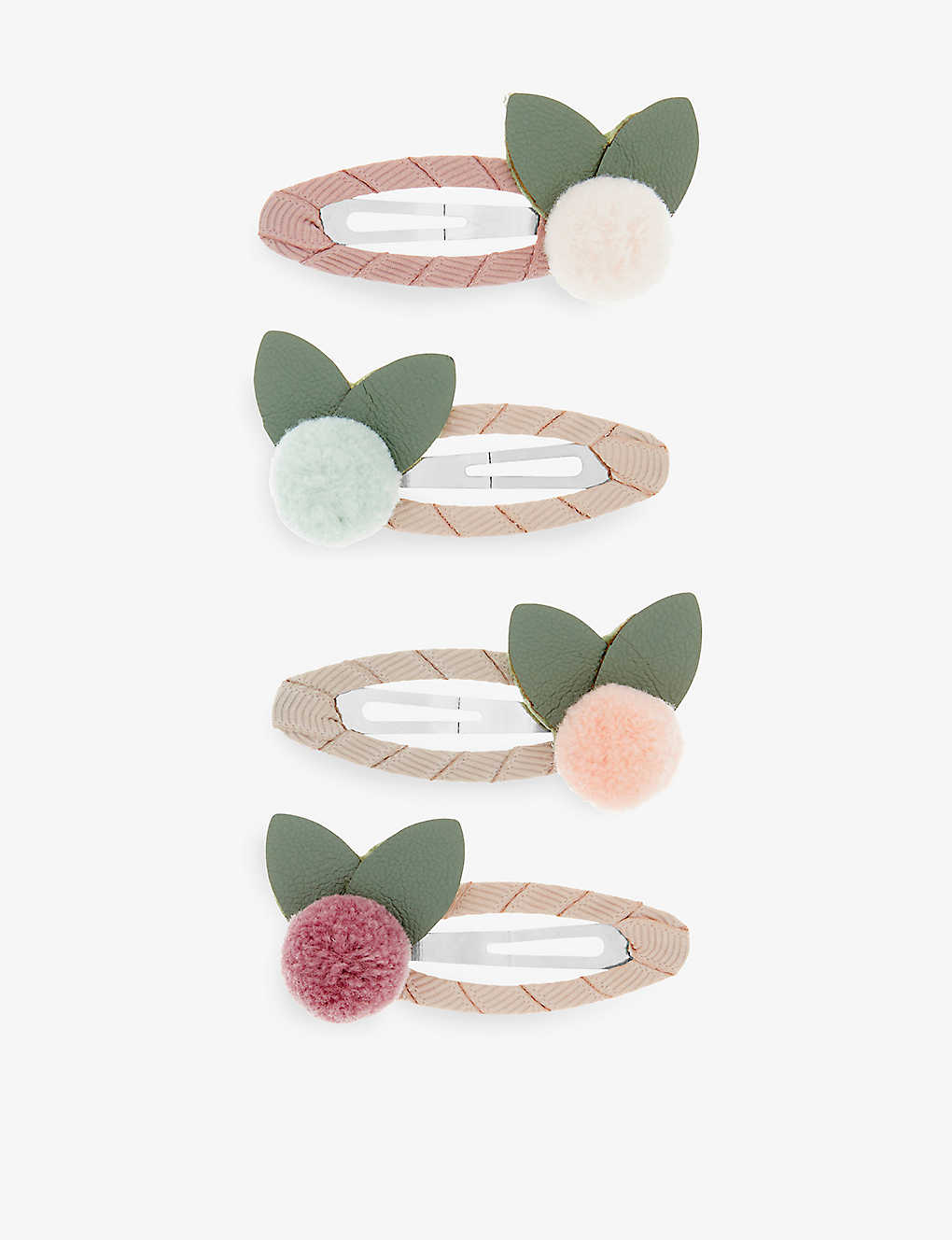 Mimi & Lula Kids' Pompom Flower-embellished Hair Clips Pack Of Four In Multi