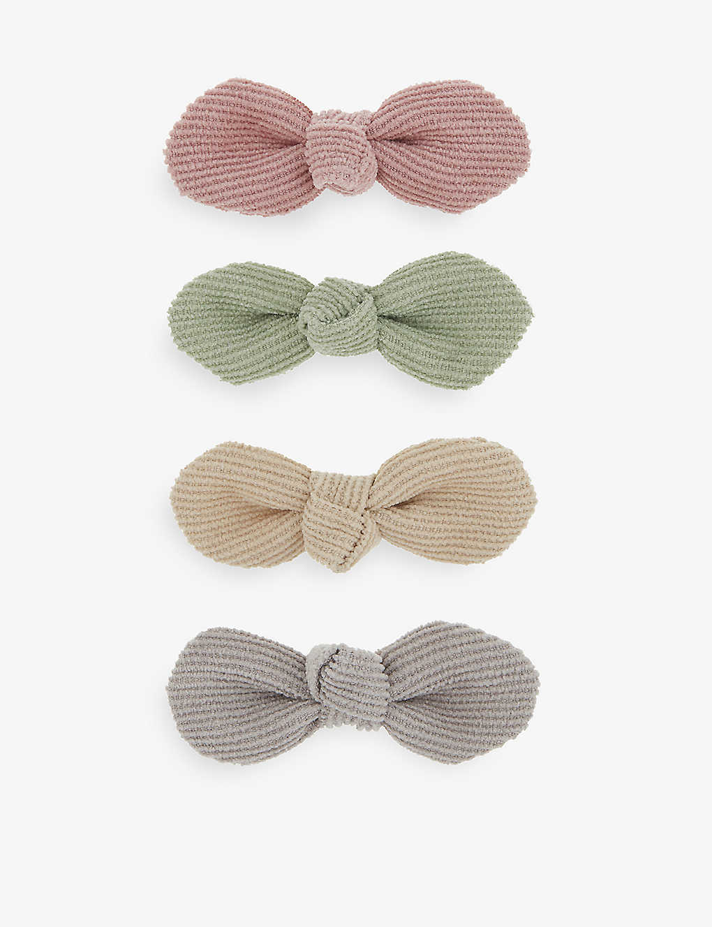 Mimi & Lula Kids' Corduroy Bow-embellished Hair Clips Pack Of Four In Multi