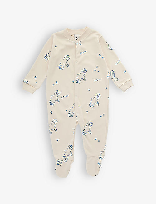SLEEPY DOE: Graphic-print organic-cotton sleepsuit 0-12 months
