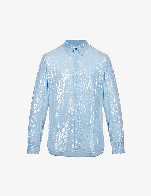 DRIES VAN NOTEN: Carvie sequin-embellished regular-fit woven shirt