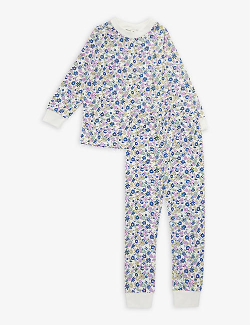 SLEEPY DOE: Floral-print organic-cotton pyjama set 1-13 years