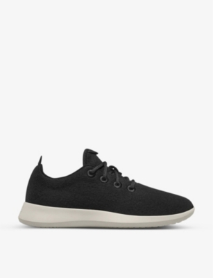 Shop Allbirds Mens True Black (cream) Wool Runner Contrast-sole Wool Low-top Trainers