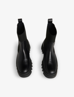 Whistles Womens Black Hatton Chunky-soled Leather Chelsea Boots In Black