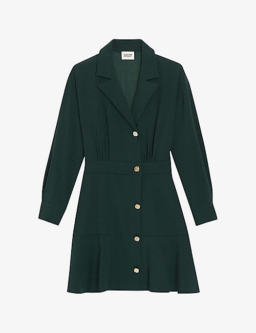 CLAUDIE PIERLOT: Mirror buttoned fit-and-flare woven mini dress