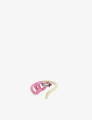 BEA BONGIASCA: Vine 9ct yellow gold-plated silver ring
