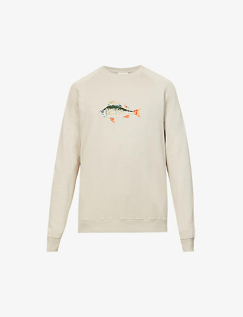 FORET: Bait graphic-embroidered organic-cotton sweatshirt