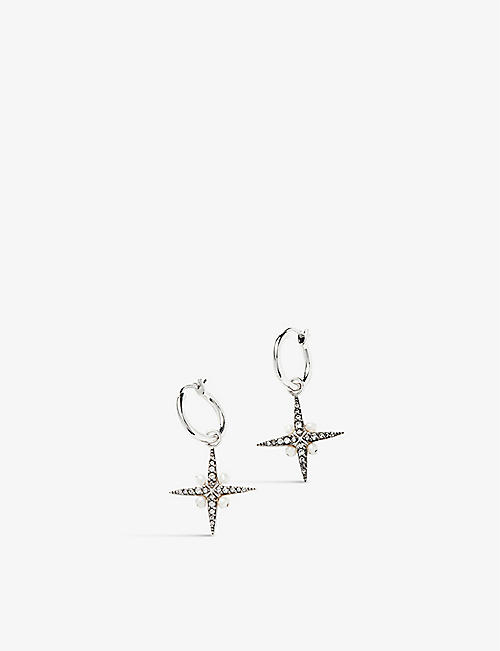 MISSOMA: Harris Reed x Missoma Star sterling-silver, pearl and cubic zirconia hoop earrings