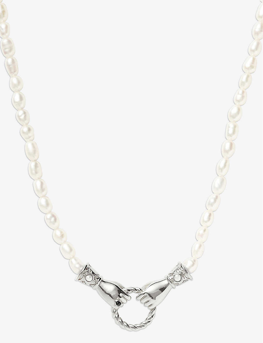Shop Missoma Harris Reed X  In Good Hands Sterling Silver-plated Brass And White Pearl Necklace
