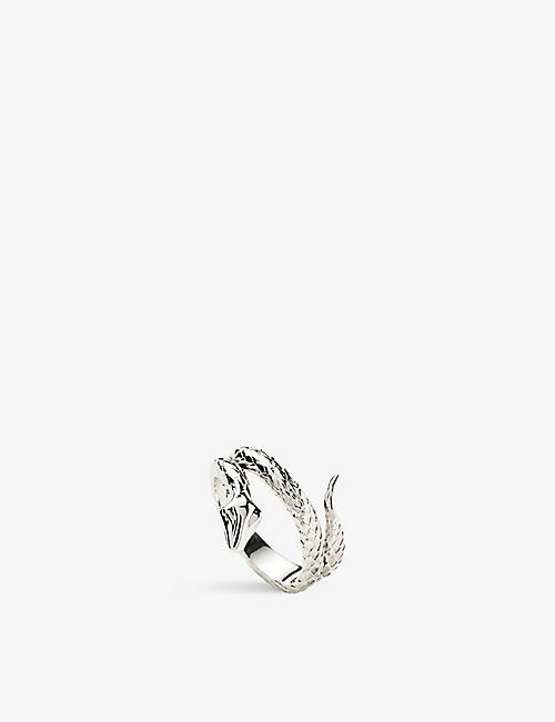 MISSOMA: Missoma x Harris Reed Snake recycled sterling silver-plated brass ring