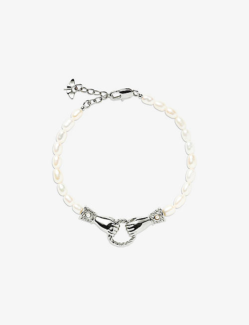MISSOMA: Harris Reed x Missoma Good Hands sterling silver-plated brass and pearl bracelet