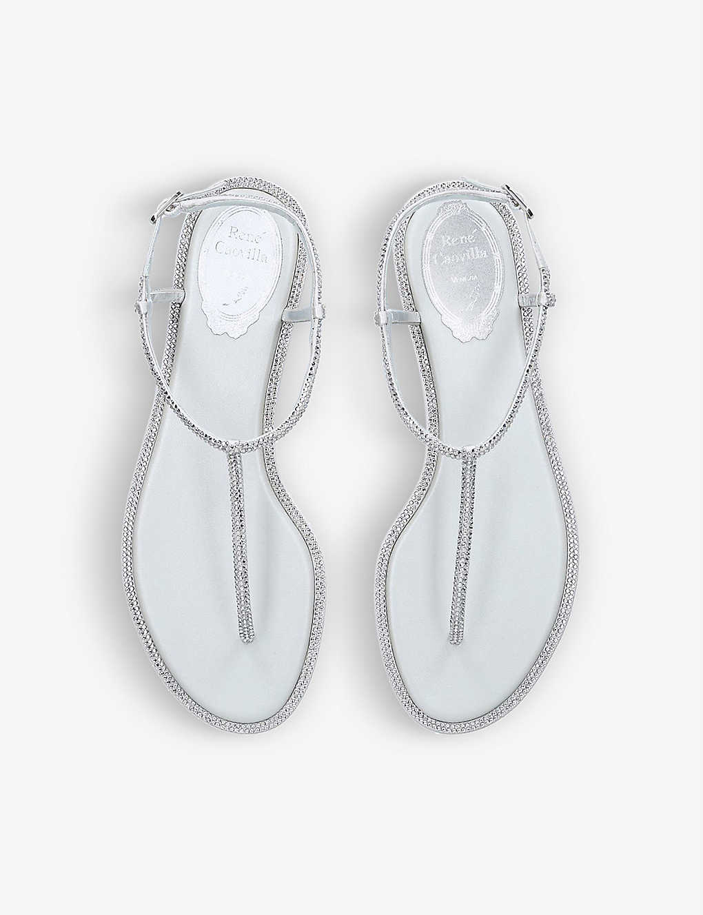 RENE CAOVILLA Diana crystal-embellished leather sandals