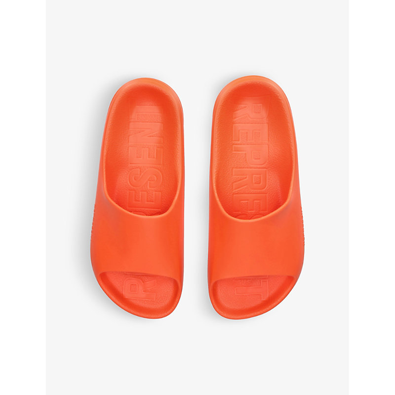 Shop Represent Clothing Represent Men's Orange Eva Logo-embellished Slider