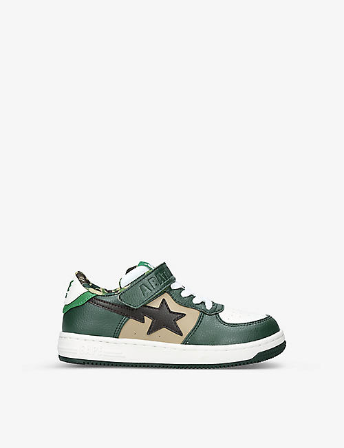 A BATHING APE: SK8 STA leather low-top trainers 2-7 years