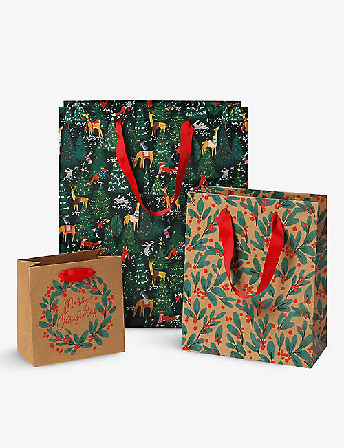 PAPERCHASE: Festive gift bags set of 3