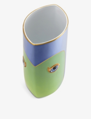 LOBJET: L'Objet x Lito porcelain and 24ct yellow-gold vase 22cm