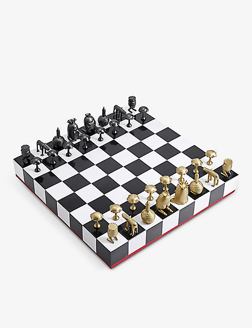 LOBJET: Haas Brothers stone and brass chess set