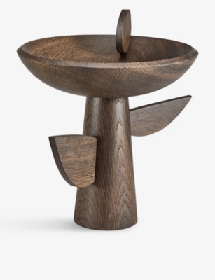 LOBJET: Kelly Behun Leaf wood bowl on stand 24cm