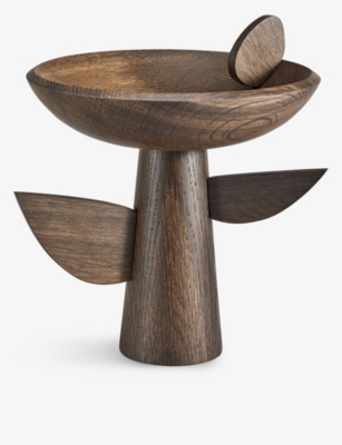 LOBJET: Kelly Behun Leaf wood bowl on stand 24cm