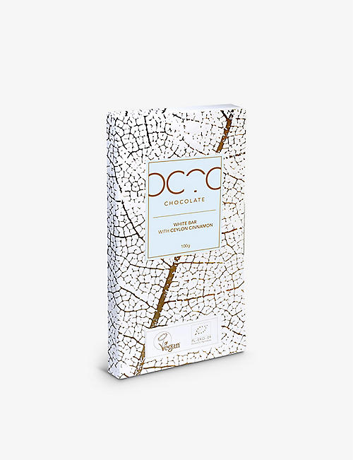 OCTO CHOCOLATES: OCTO organic white chocolate with Ceylon cinnamon 100g