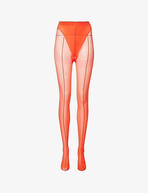 WOLFORD X MUGLER: Wolford x Mugler exposed-seam stretch-woven tights